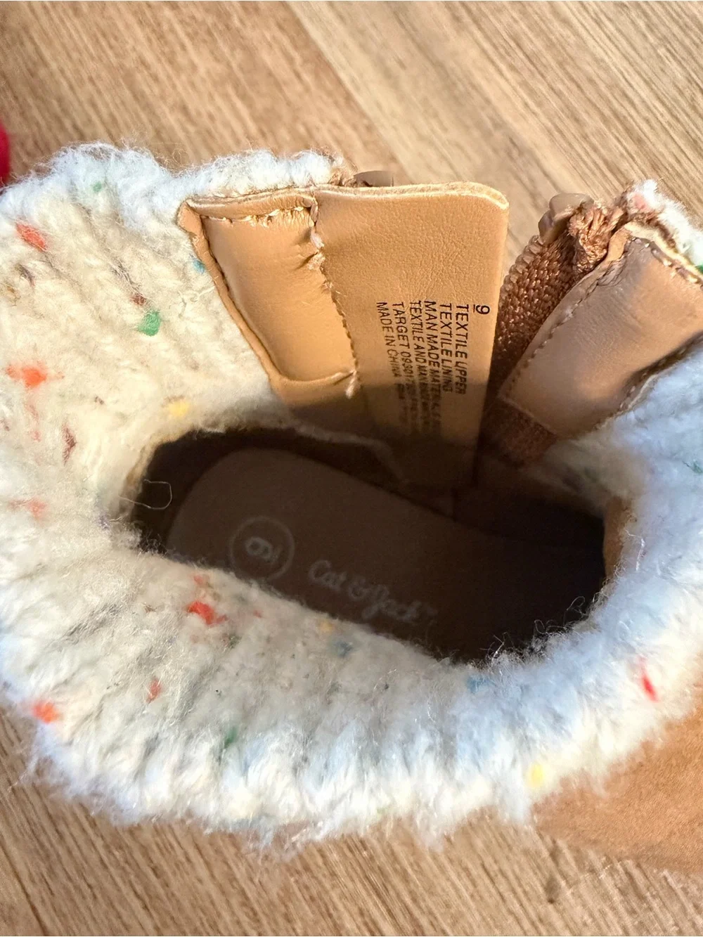 Cat & Jack Girls Brown Ankle Boots Size 9 Side Zip Toddler Boots